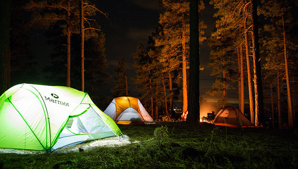 solar generator for camping powering lights at night