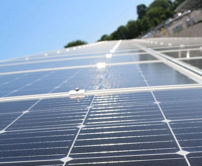 solar panel converts sunlight into energy via the solar charge controller