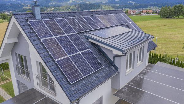 Solar installation on slate roof