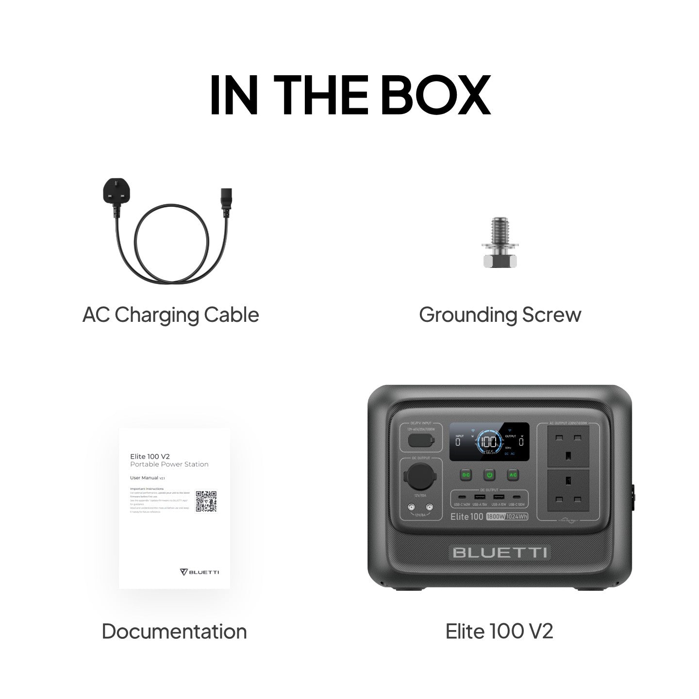 BLUETTI Elite 100 V2 Portable Power Station | 1,024Wh 1,800W