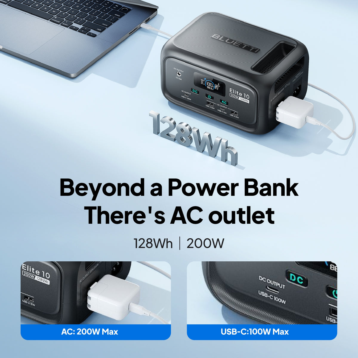 BLUETTI Elite 10 Mini Power Station | 200W 128Wh
