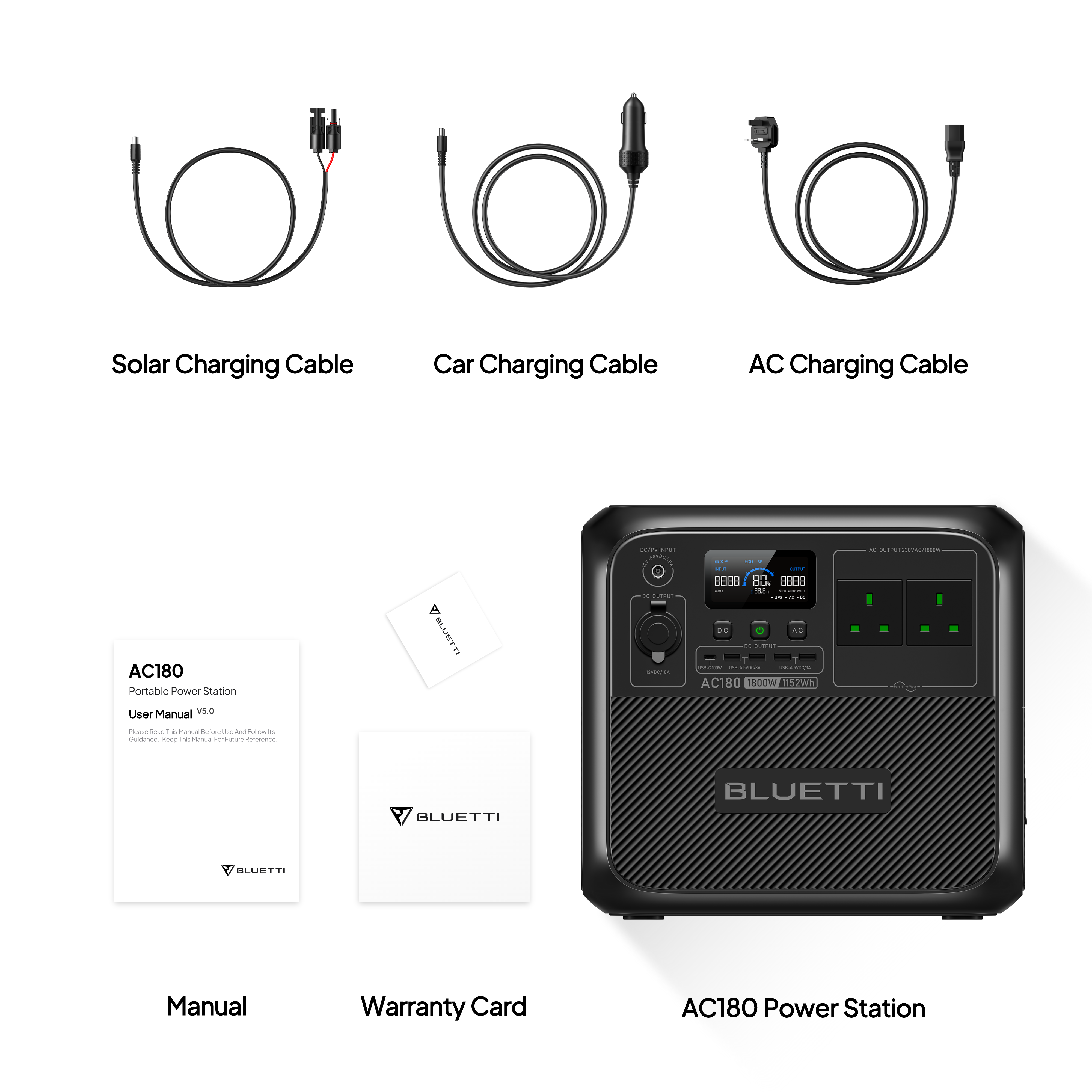 BLUETTI AC180 Portable Power Station | 1,800W 1,152Wh