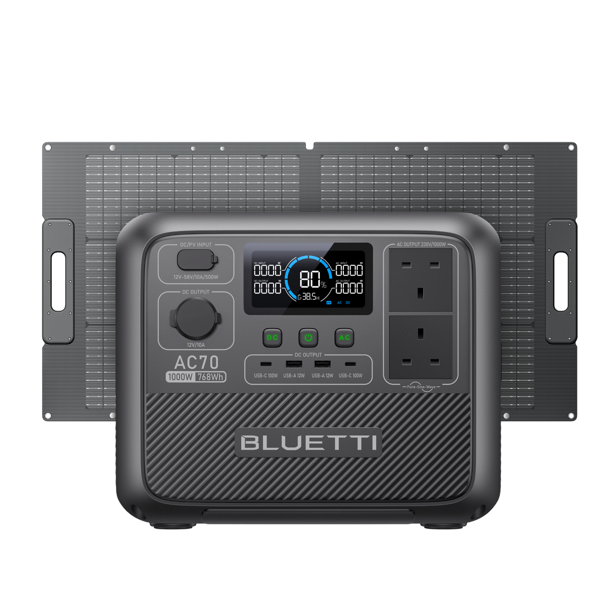 AC70+100W | 1000W 768Wh | 100W Solar Kit