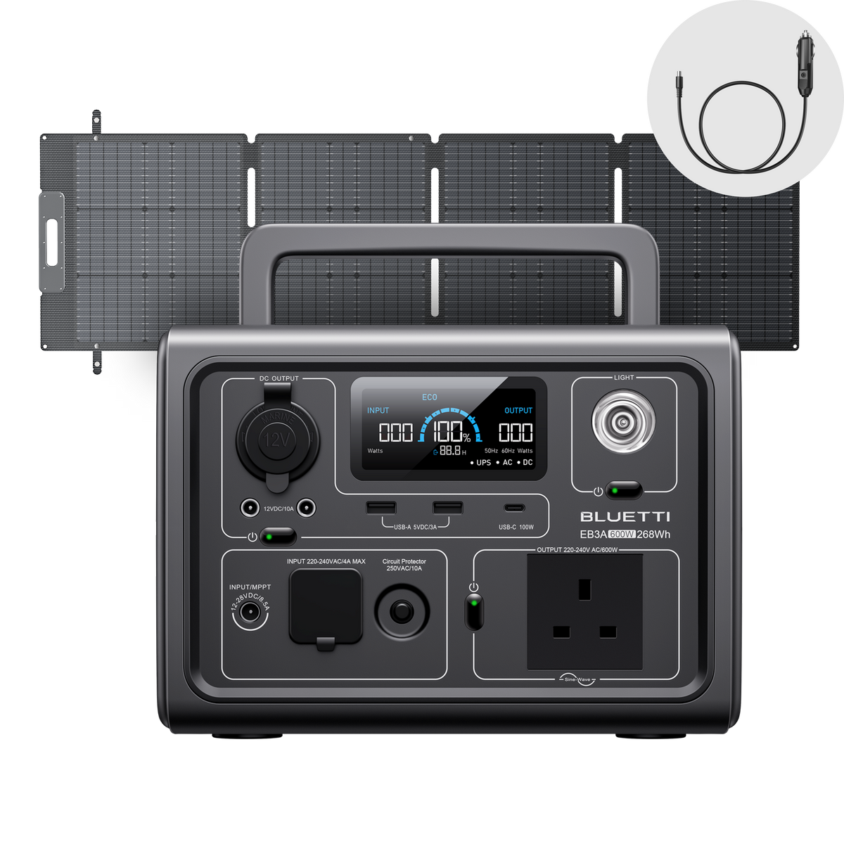 BLUETTI EB3A Portable Power Station | 600W 268Wh