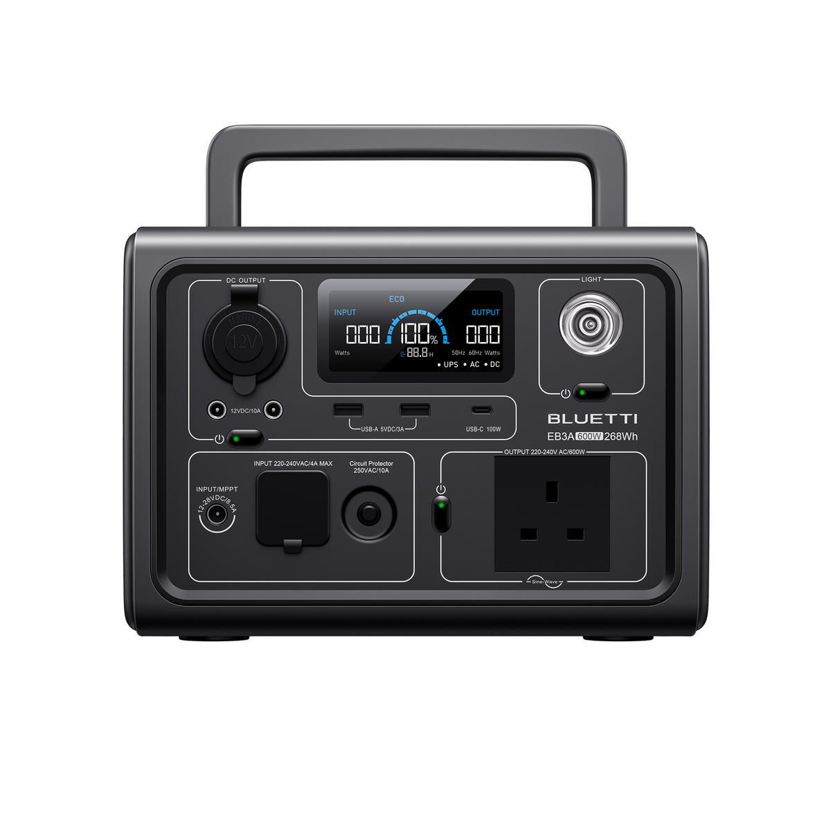 EB3A Portable Power Station 600W 268Wh
